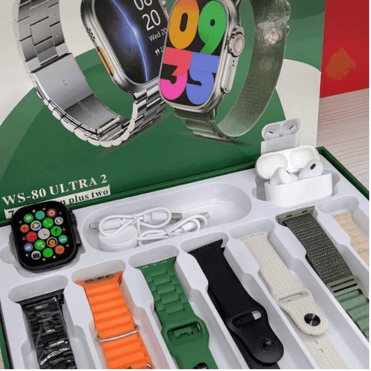 Smartwatch WS80 Ultra 2 49mm Kit 7 Pulseiras + Fone Bluetooth - LexSim