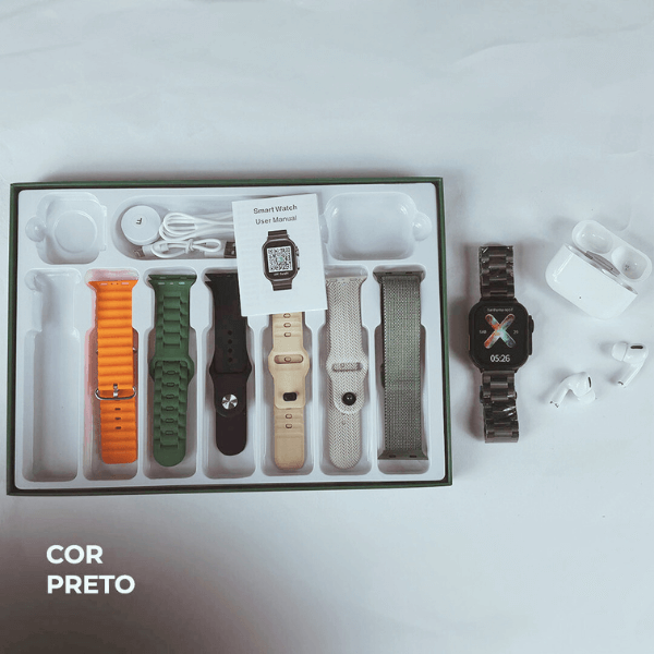 Smartwatch WS80 Ultra 2 49mm Kit 7 Pulseiras + Fone Bluetooth - LexSim