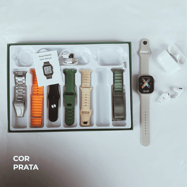 Smartwatch WS80 Ultra 2 49mm Kit 7 Pulseiras + Fone Bluetooth - LexSim