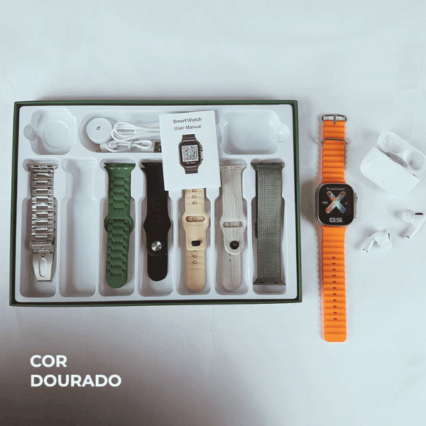 Smartwatch WS80 Ultra 2 49mm Kit 7 Pulseiras + Fone Bluetooth - LexSim