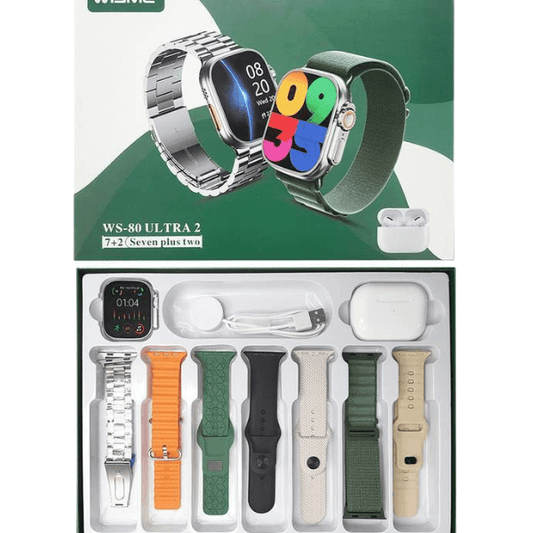 Smartwatch WS80 Ultra 2 49mm Kit 7 Pulseiras + Fone Bluetooth - LexSim